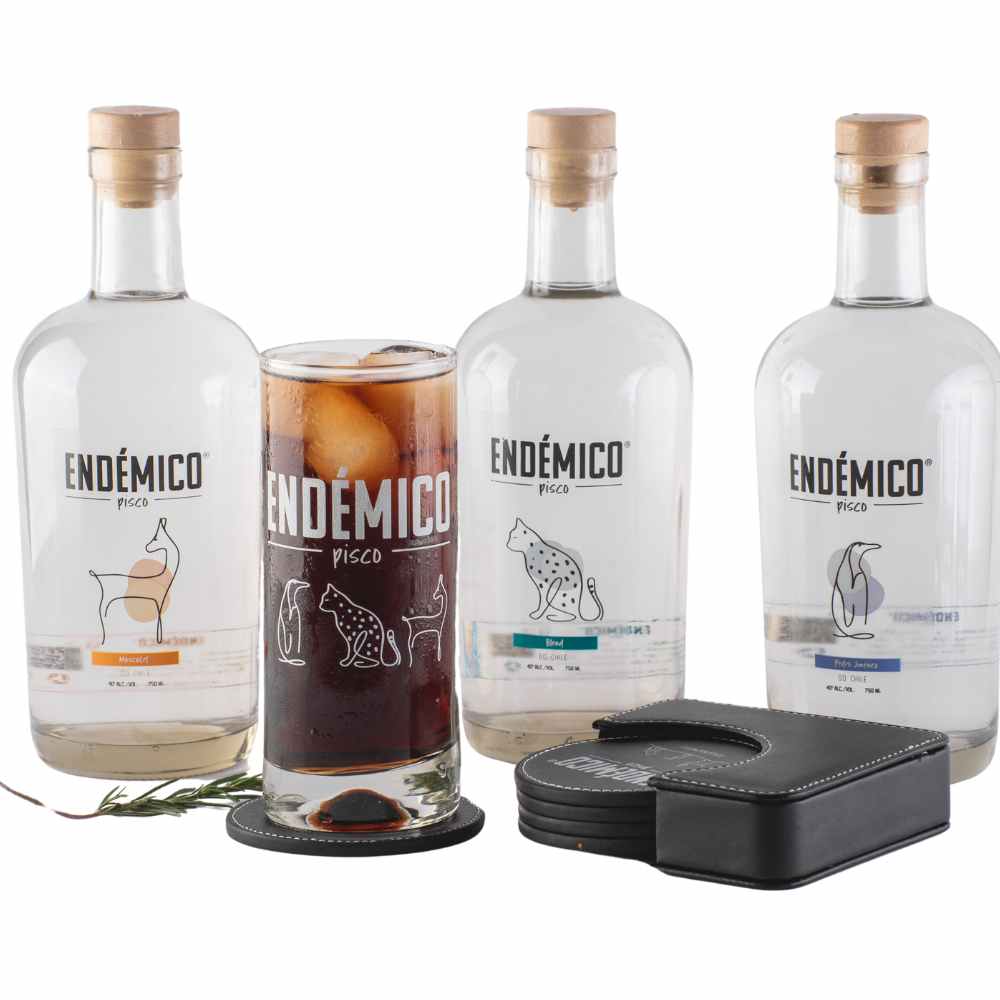 1 PISCO VARIEDADES + SET POSAVASOS – Pisco Endémico®